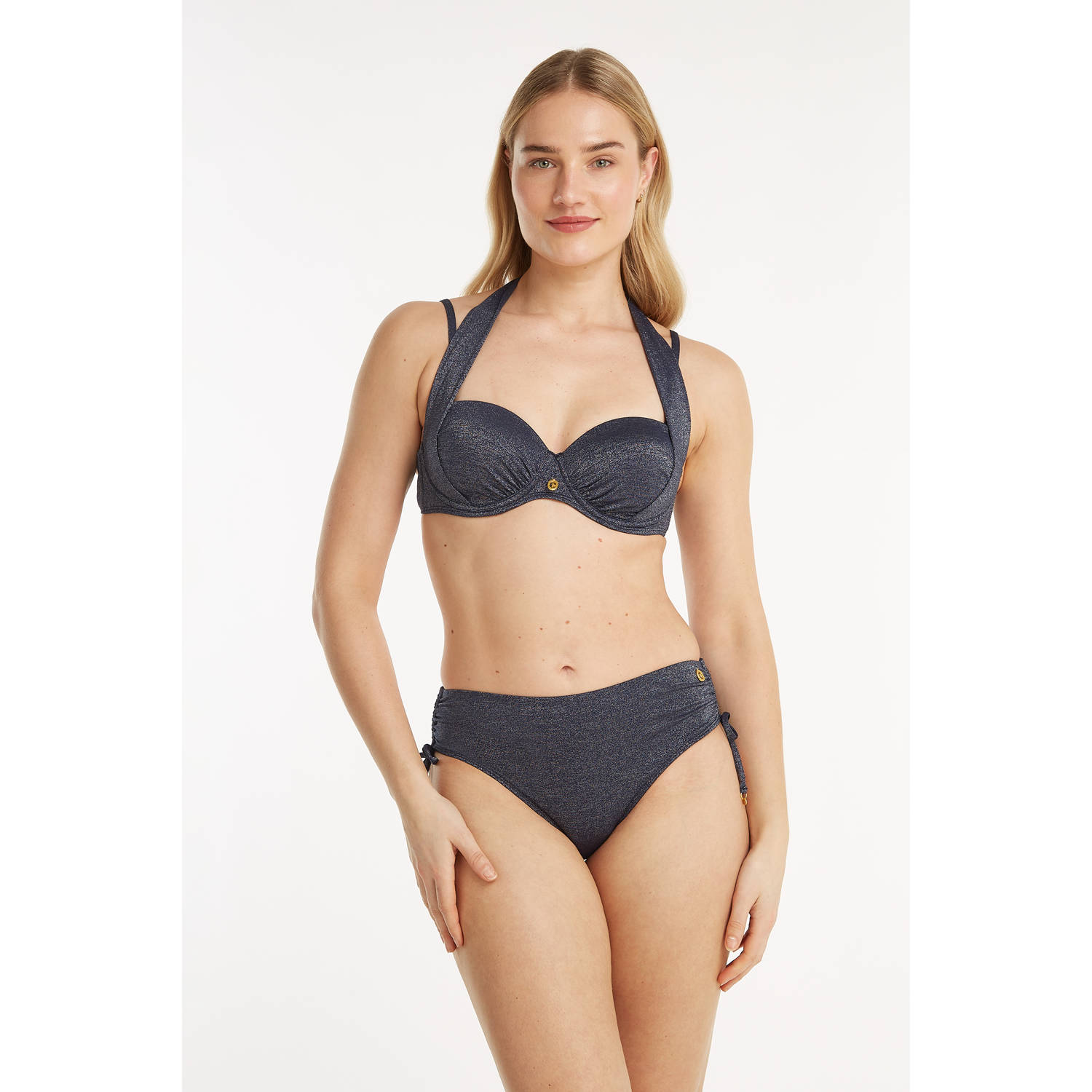 Ten Cate Beach TC WOW high waist bikinibroekje met lurex donkerblauw