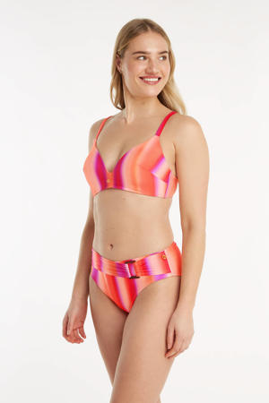 high waist bikinibroekje roze/rood/paars