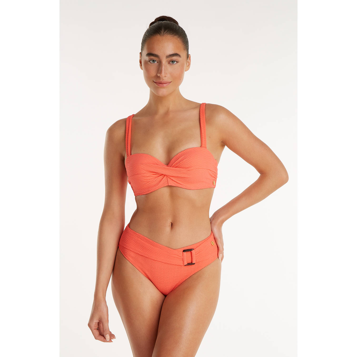 Ten Cate Beach TC WOW high waist bikinibroekje met textuur oranje