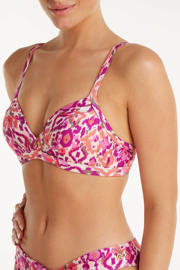 thumbnail: ten Cate Beach TC WOW voorgevormde bikinitop roze/offwhite/paars