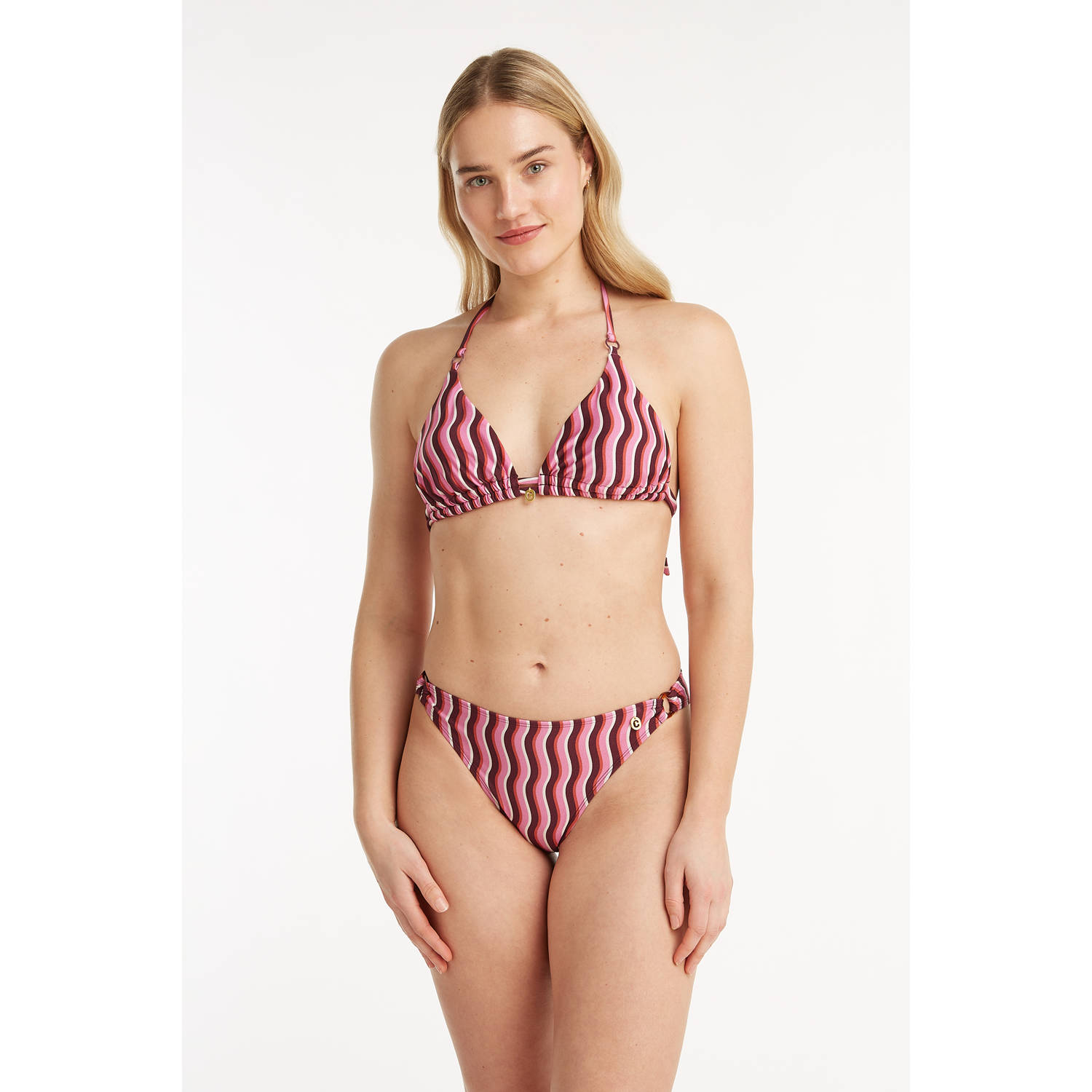 Ten Cate Beach TC WOW high leg bikinibroekje roze wit bruin