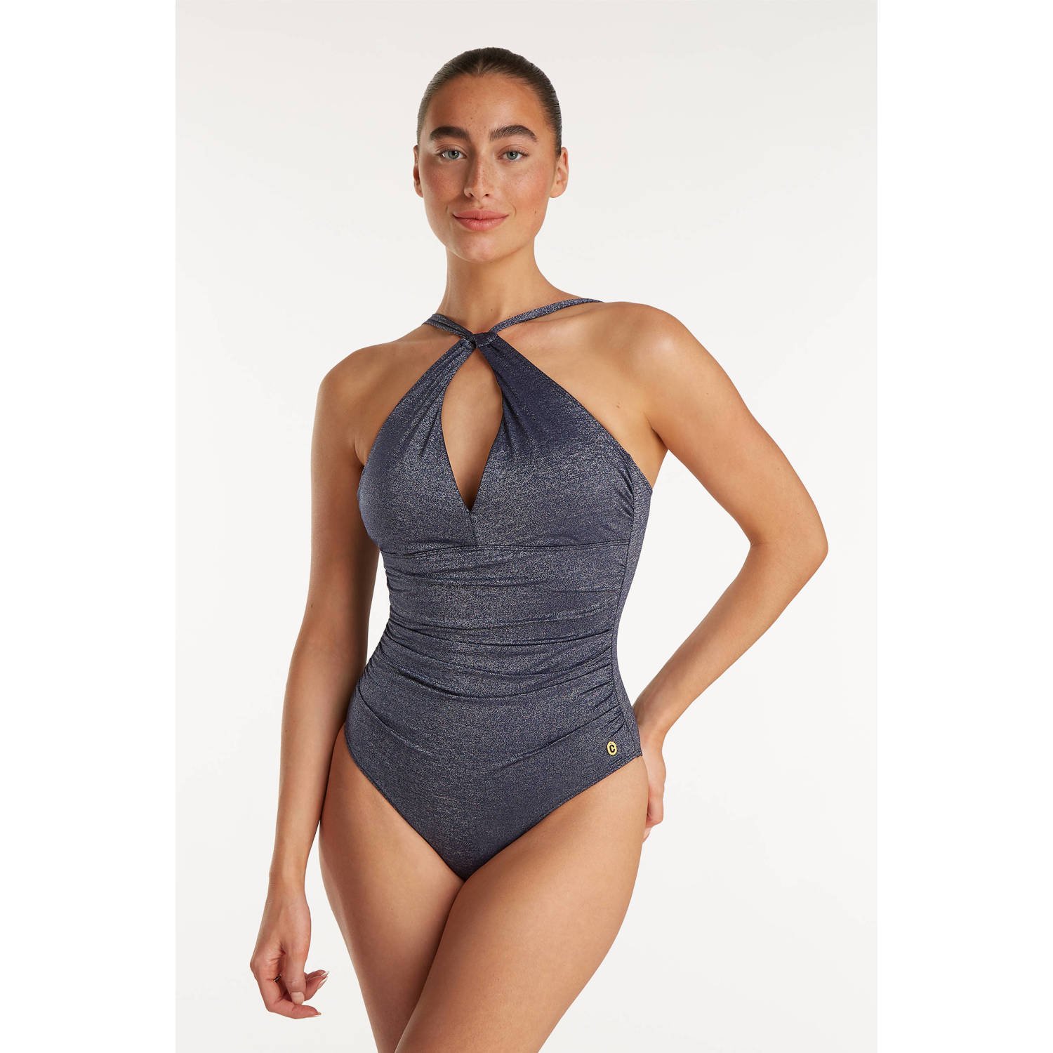 Ten Cate Beach TC WOW badpak met lurex donkerblauw