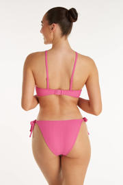 thumbnail: ten Cate Beach TC WOW voorgevormde strapless bandeau bikinitop met textuur roze
