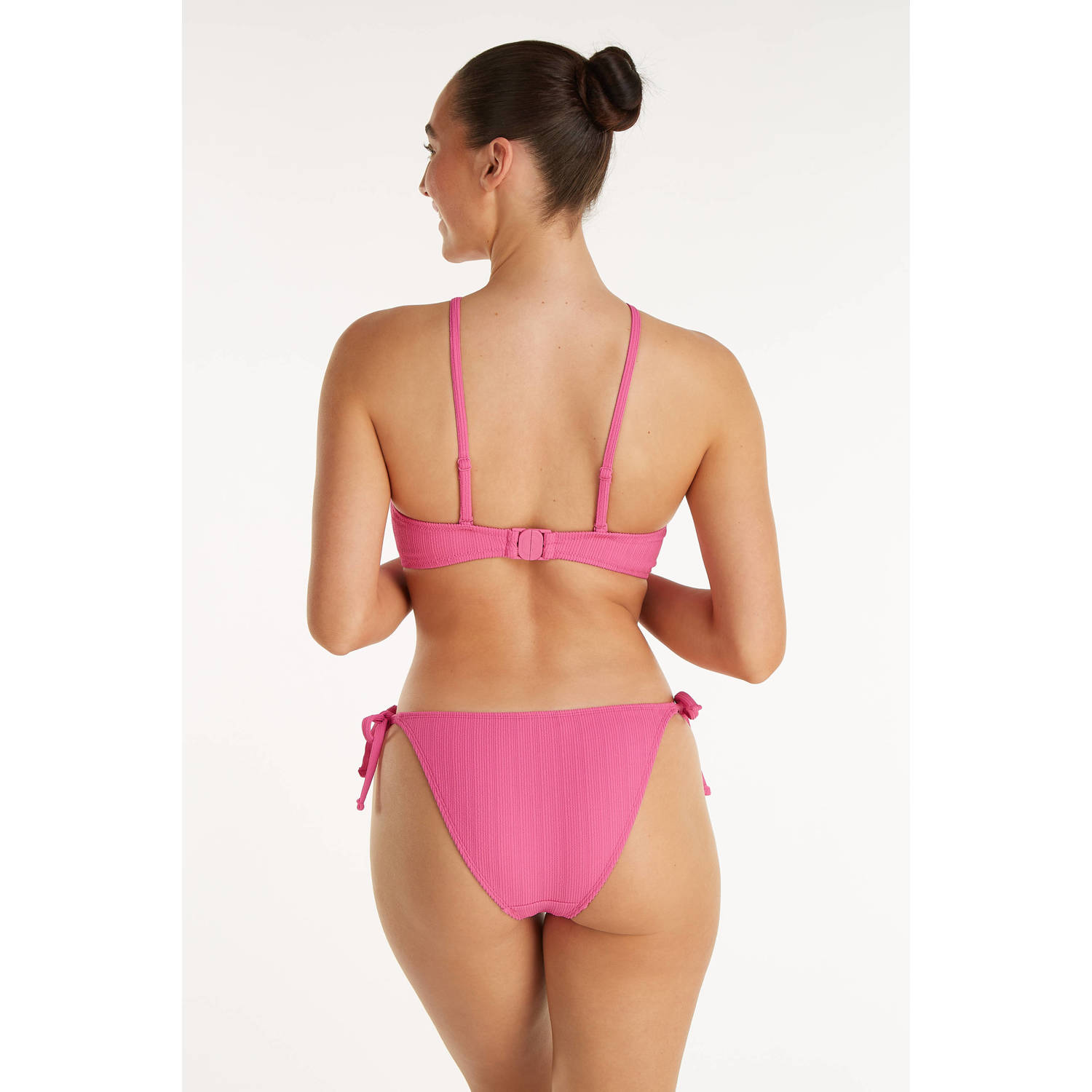 ten Cate Beach TC WOW voorgevormde strapless bandeau bikinitop met textuur roze