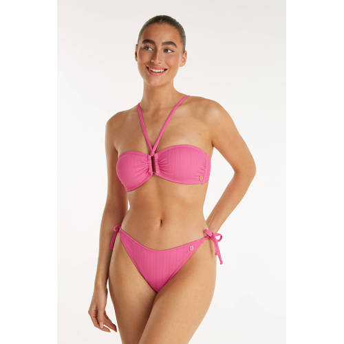 ten Cate Beach TC WOW voorgevormde strapless bandeau bikinitop met textuur roze afbeelding