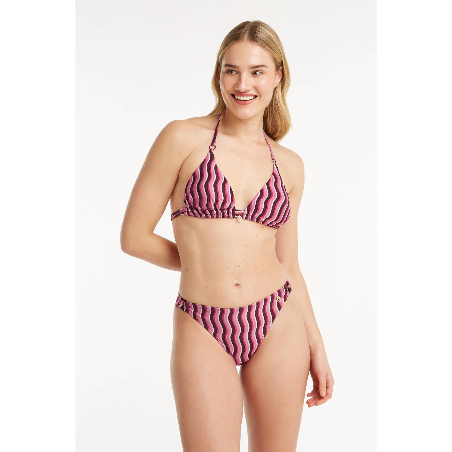 ten Cate Beach TC WOW voorgevormde triangel bikinitop roze wit bruin