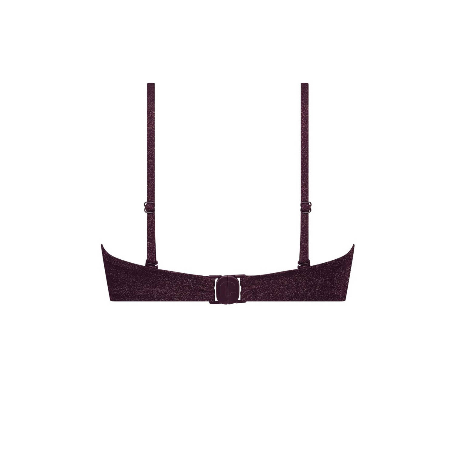 ten Cate Beach TC WOW voorgevormde strapless bandeau bikinitop met lurex donkerrood