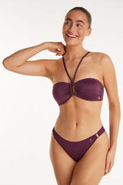 thumbnail: ten Cate Beach TC WOW voorgevormde strapless bandeau bikinitop met lurex donkerrood