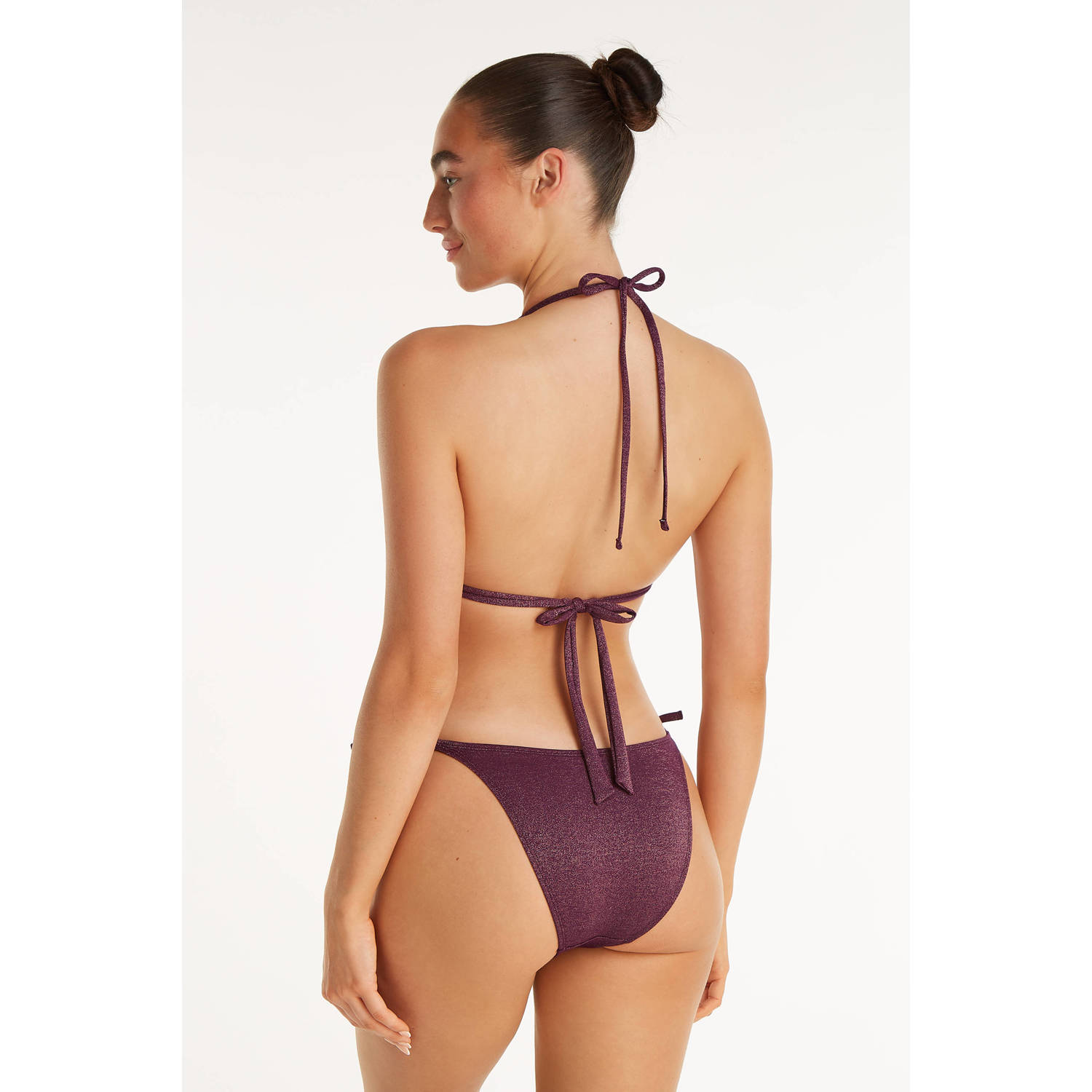 ten Cate Beach TC WOW voorgevormde triangel bikinitop met lurex donkerrood