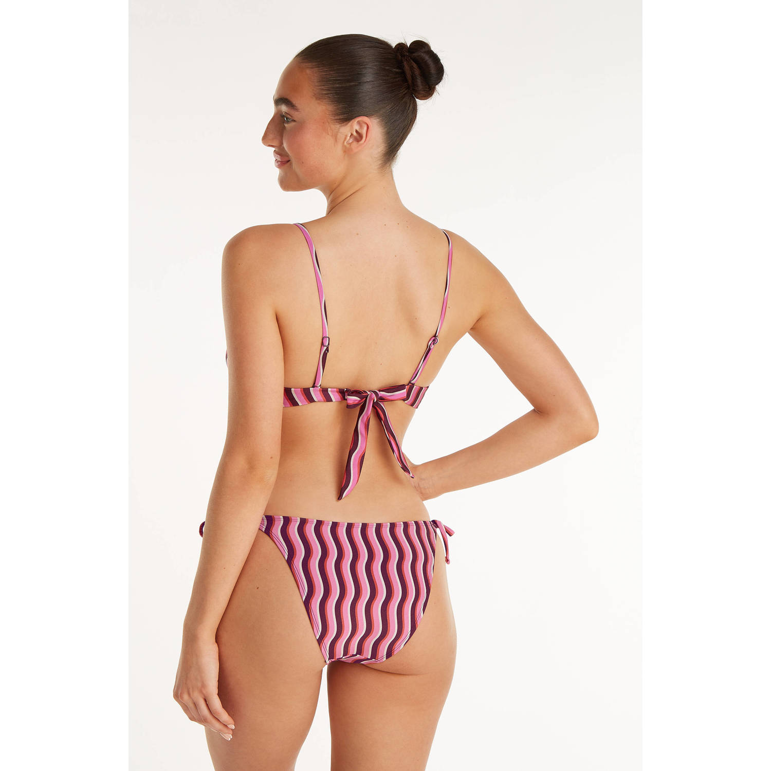 ten Cate Beach TC WOW strik bikinibroekje roze wit bruin