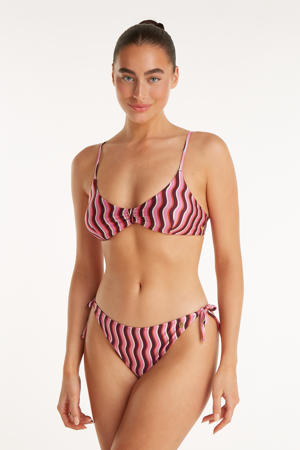 strik bikinibroekje roze/wit/bruin