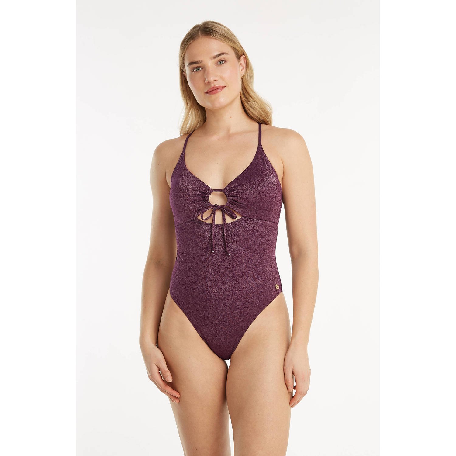 Ten Cate Beach TC WOW badpak met lurex donkerrood