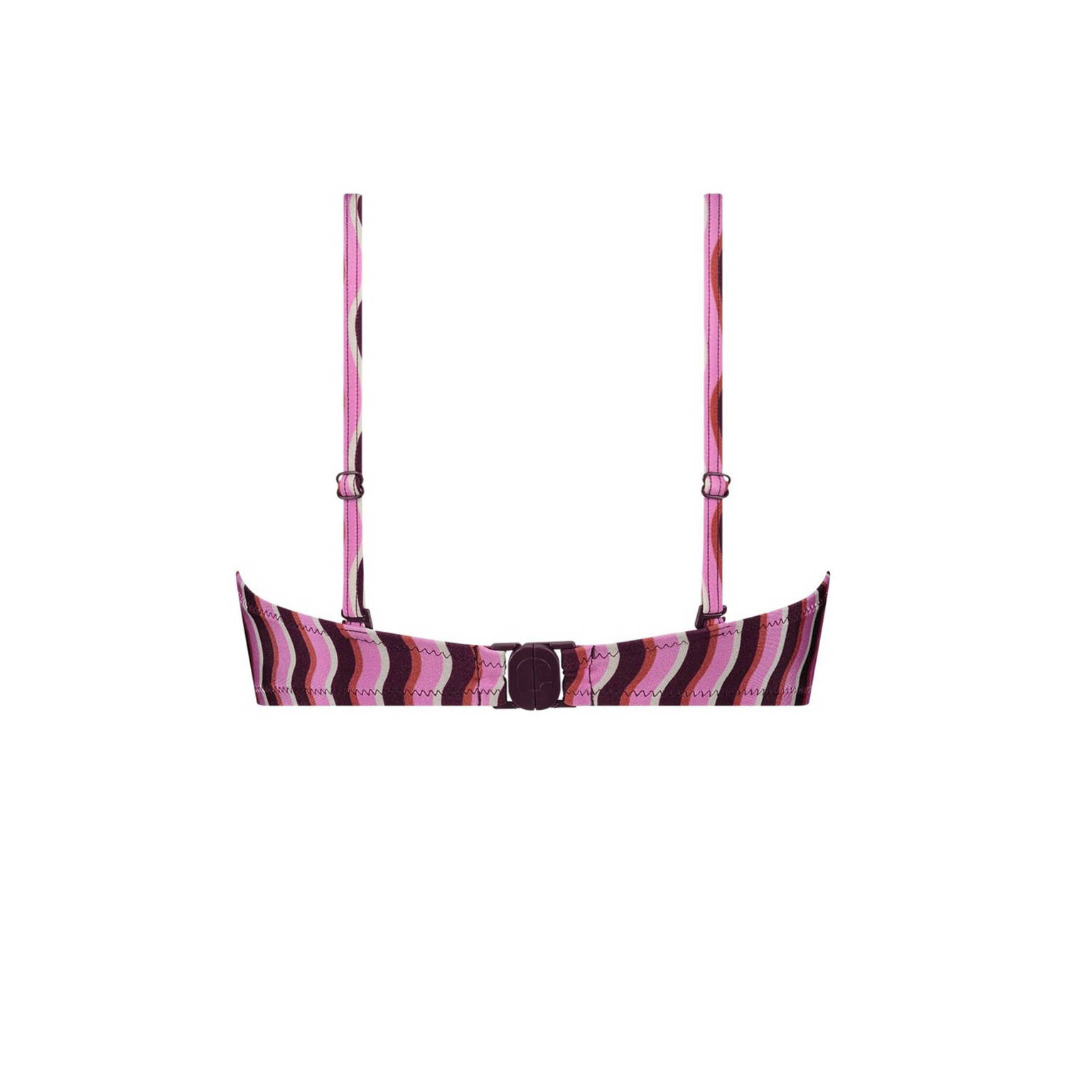 ten Cate Beach TC WOW voorgevormde strapless bandeau bikinitop roze wit bruin