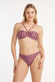 thumbnail: ten Cate Beach TC WOW voorgevormde strapless bandeau bikinitop roze/wit/bruin