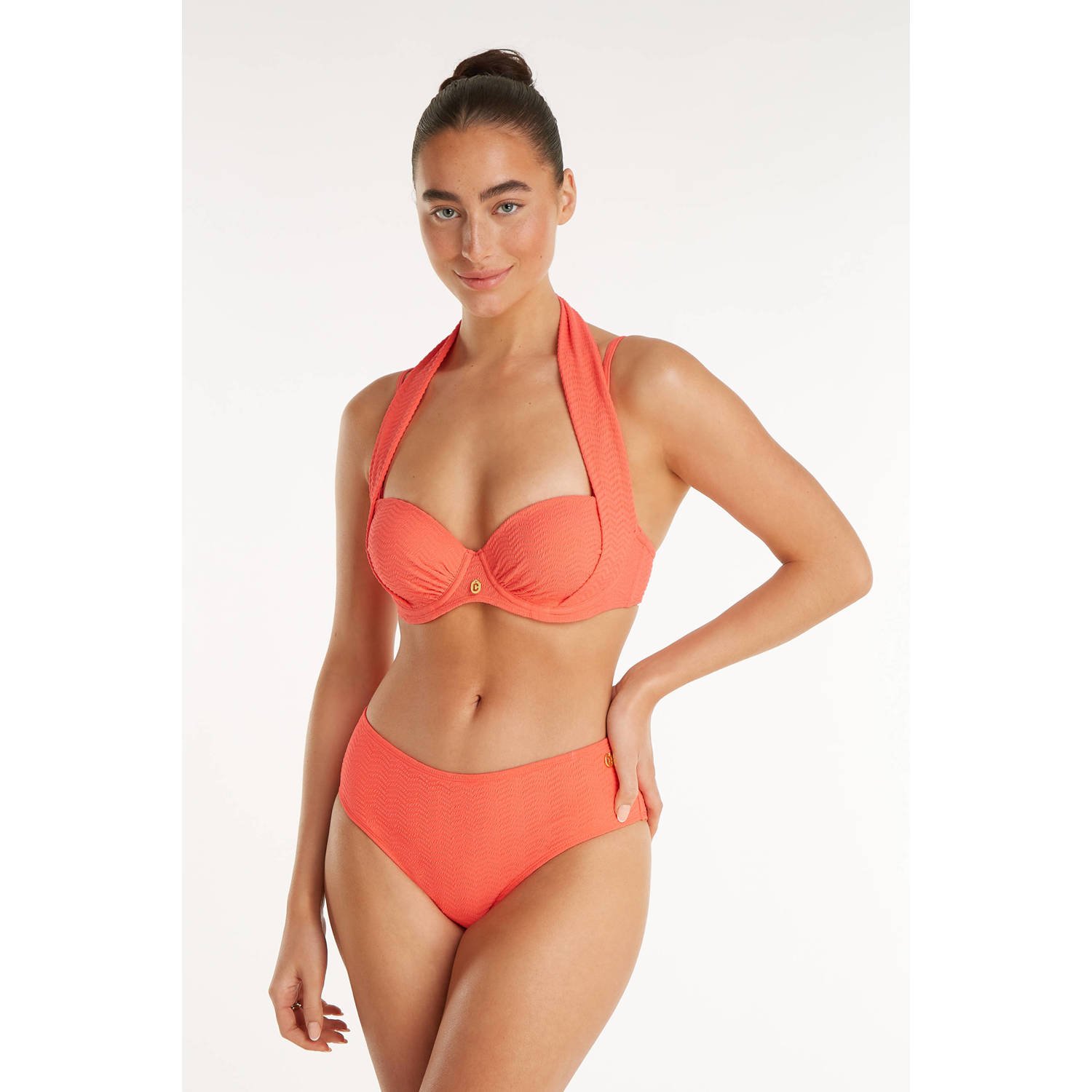 Ten Cate Beach TC WOW voorgevormde beugel bikinitop met textuur oranje