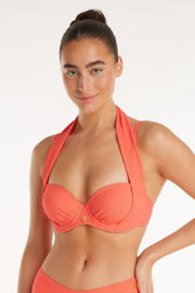 thumbnail: ten Cate Beach TC WOW voorgevormde beugel bikinitop met textuur oranje