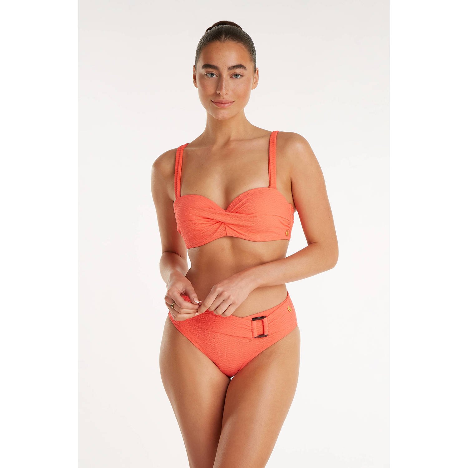 Ten Cate Beach TC WOW voorgevormde beugel bikinitop met textuur oranje
