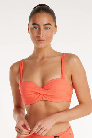 voorgevormde beugel bikinitop met textuur oranje
