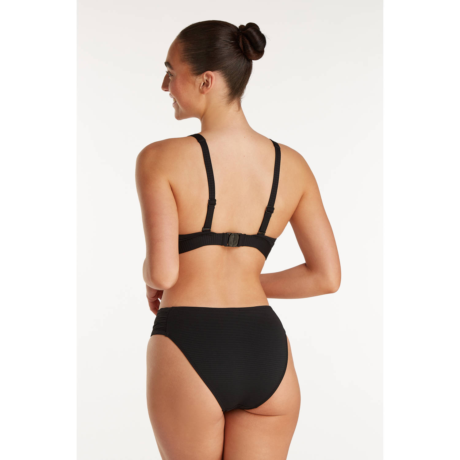 ten Cate Beach TC WOW bikinibroekje met ribstructuur zwart