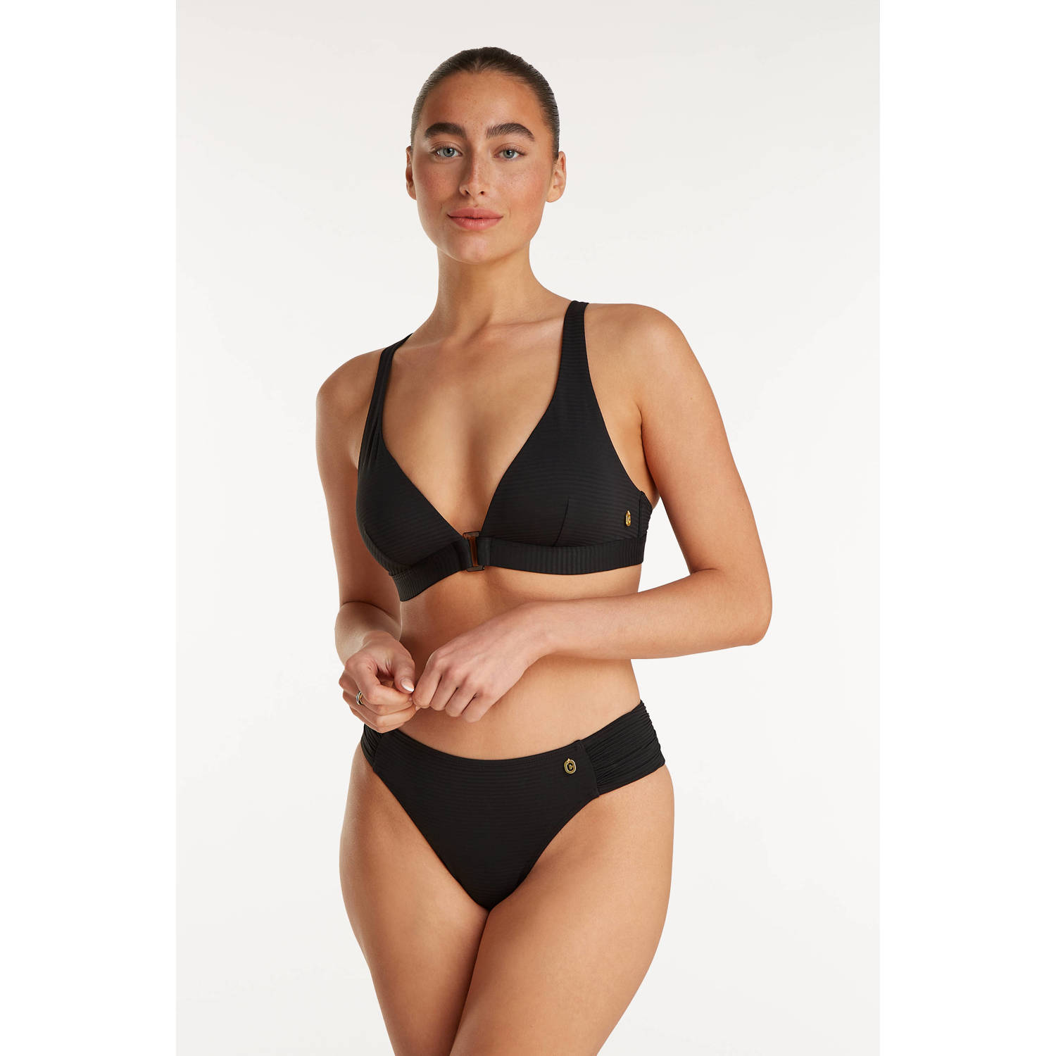 Ten Cate Beach TC WOW bikinibroekje met ribstructuur zwart