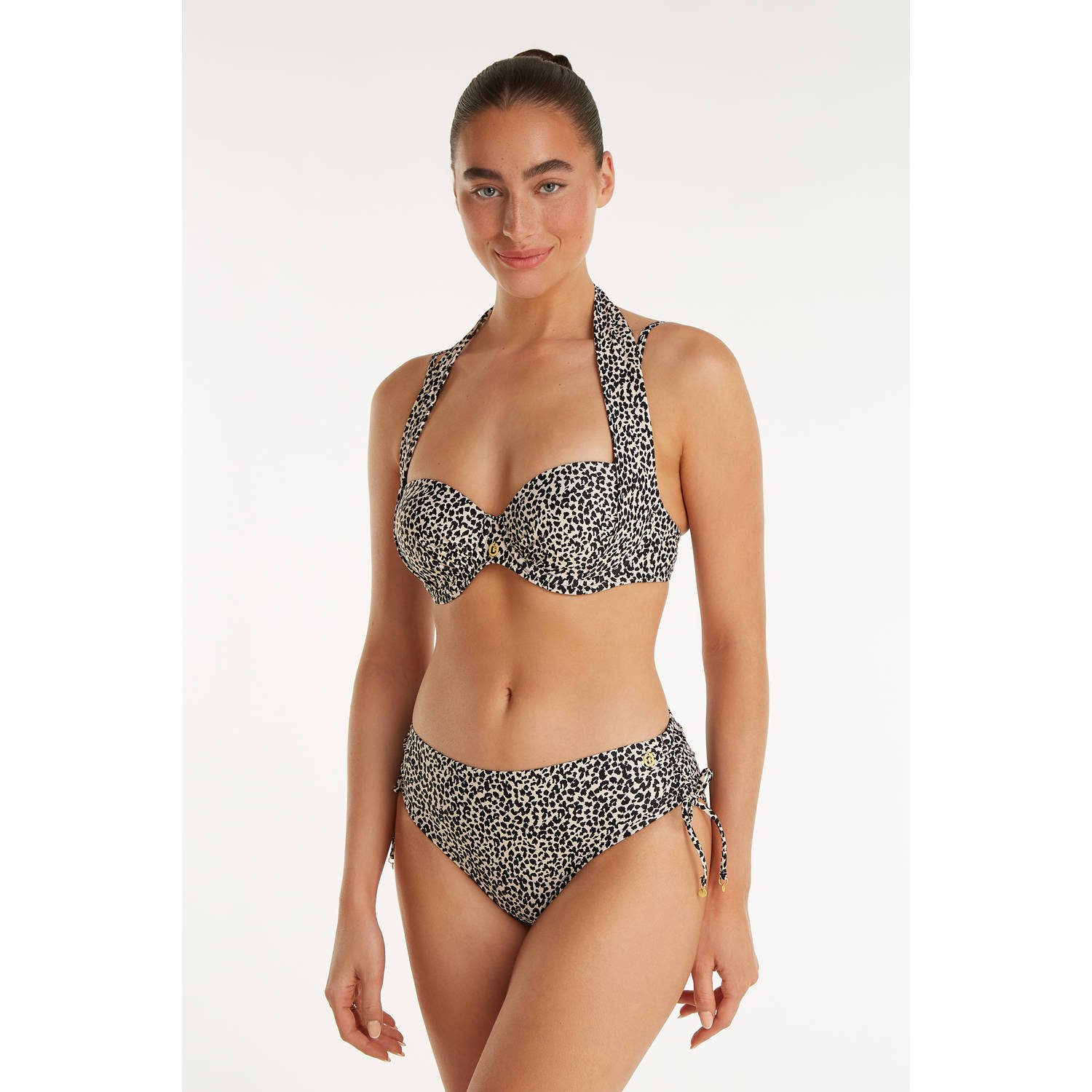 Ten Cate Beach TC WOW high waist bikinibroekje zwart offwhite