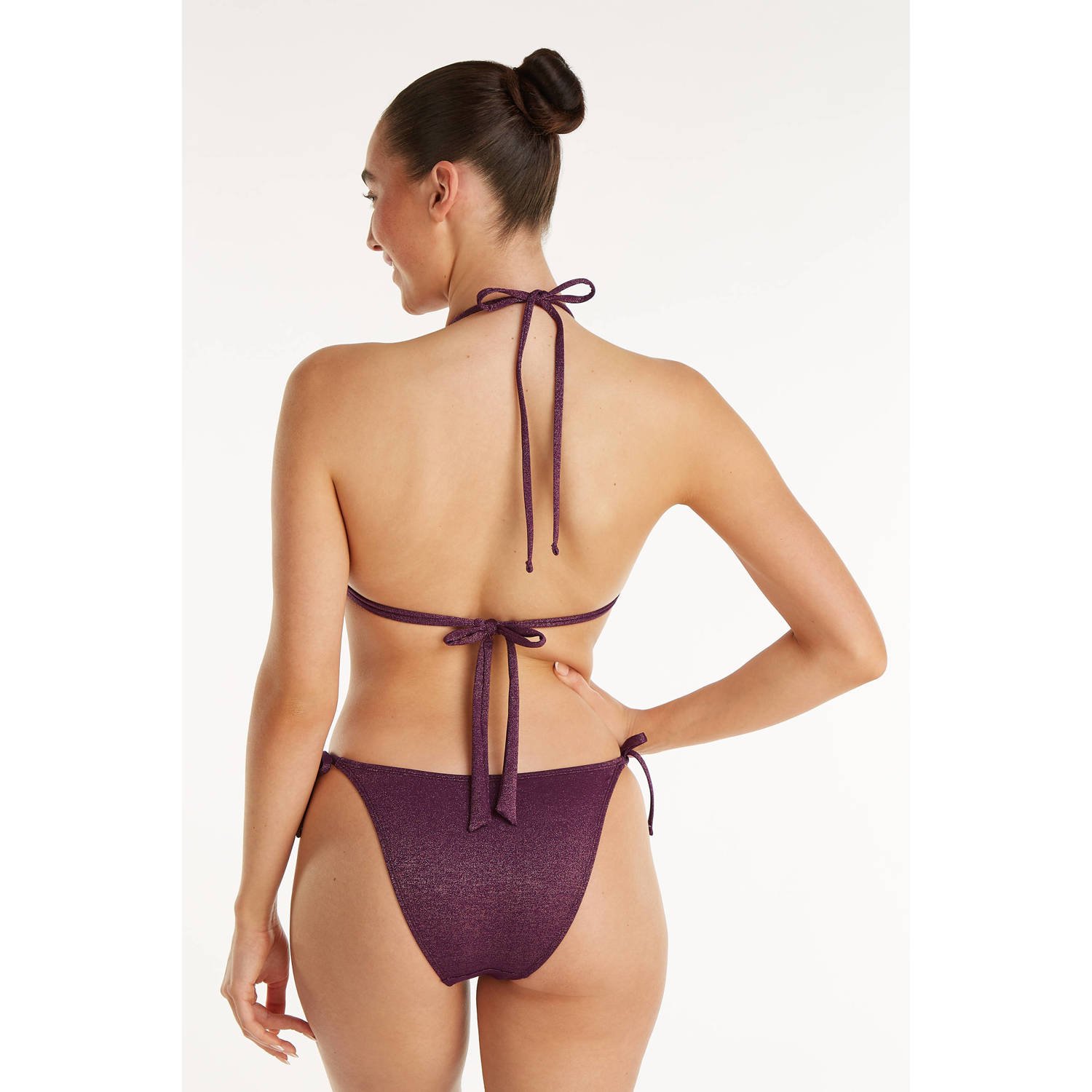ten Cate Beach TC WOW strik bikinibroekje met lurex donkerrood