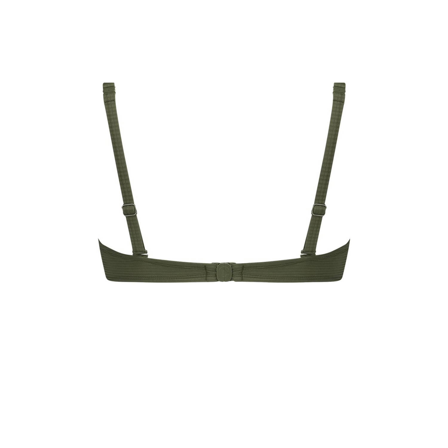 ten Cate Beach TC WOW voorgevormde strapless bandeau bikinitop met ribstructuur groen