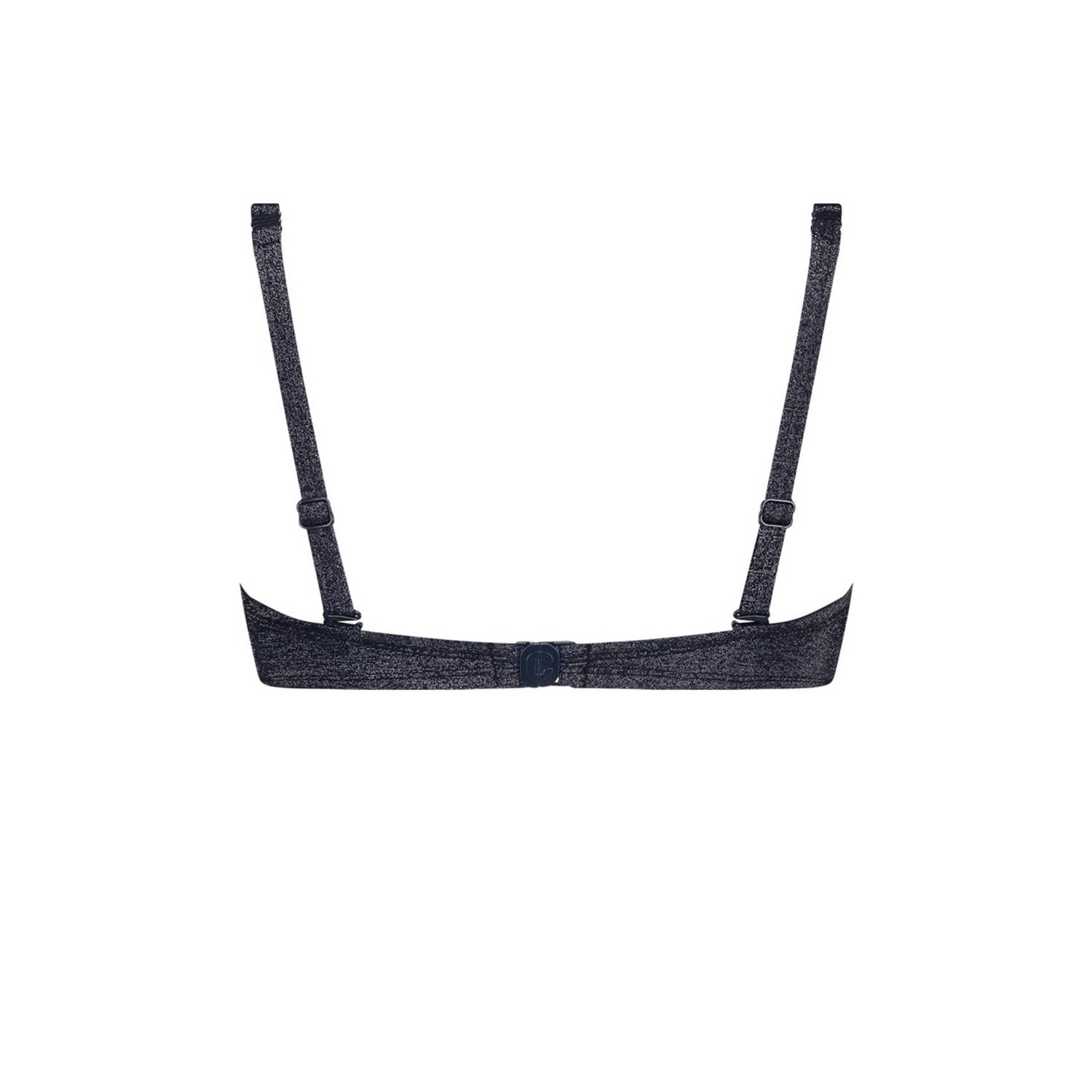 ten Cate Beach TC WOW voorgevormde strapless bandeau bikinitop met lurex donkerblauw