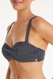 thumbnail: ten Cate Beach TC WOW voorgevormde strapless bandeau bikinitop met lurex donkerblauw