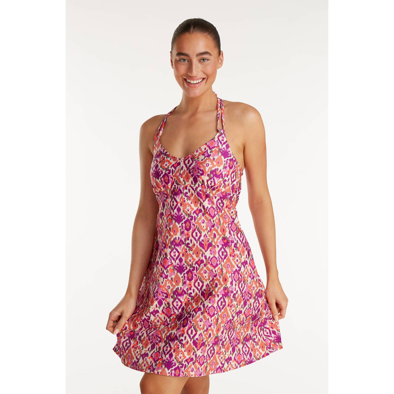 Ten Cate Beach TC WOW strandjurk roze offwhite paars