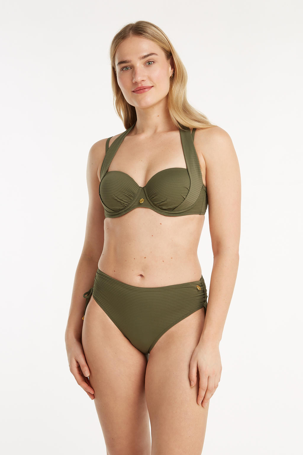 ten Cate Beach TC WOW voorgevormde beugel bikinitop met ribstructuur groen