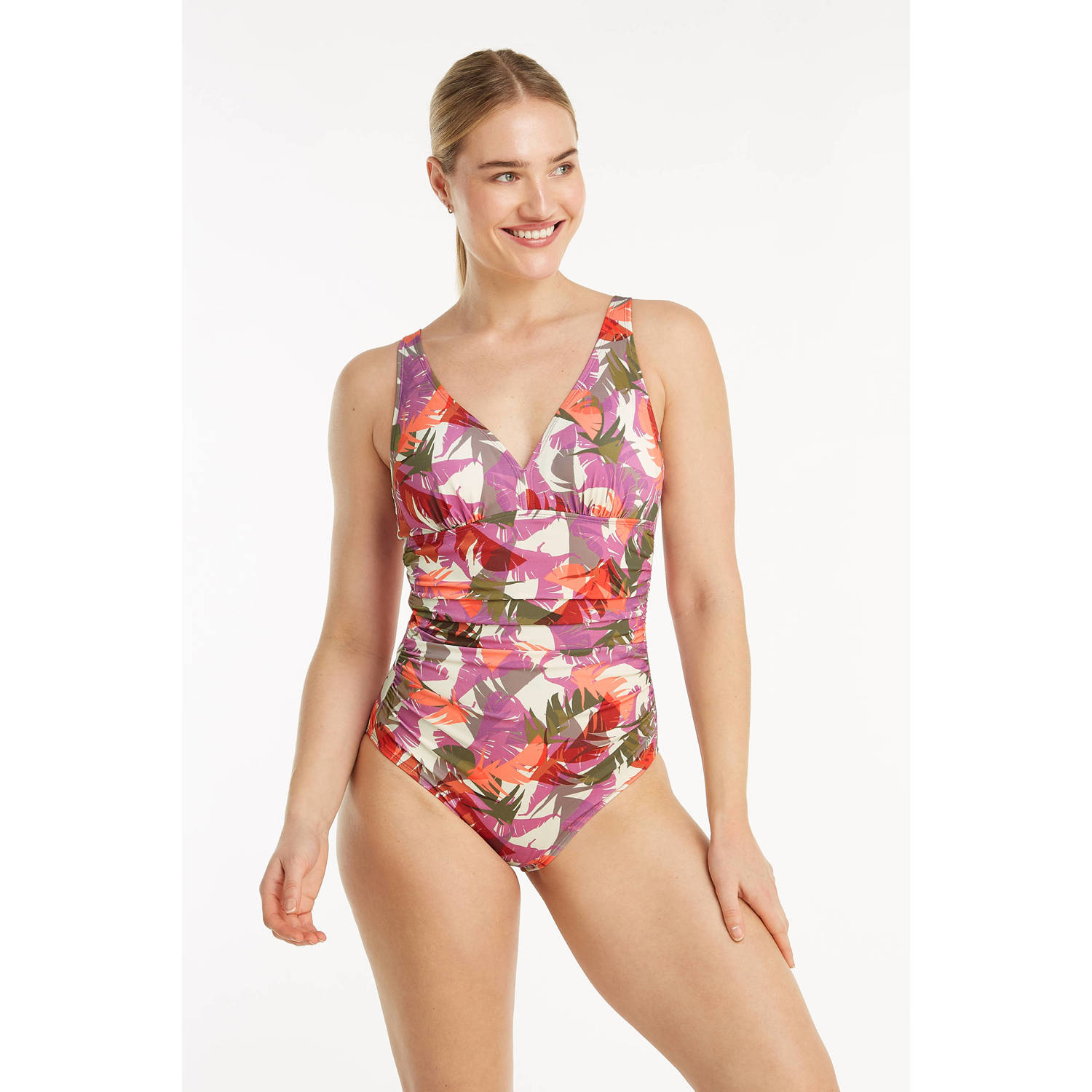 Ten Cate Swim Tweka badpak paars roze ecru