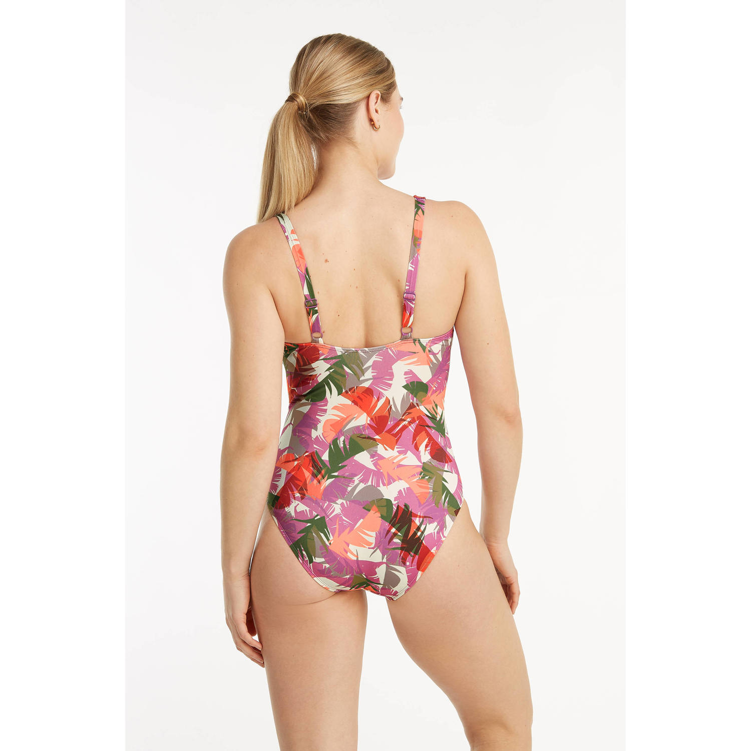 ten Cate Swim Tweka badpak paars roze ecru