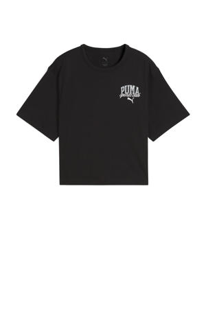 T-shirt Class Relaxed Crop zwart