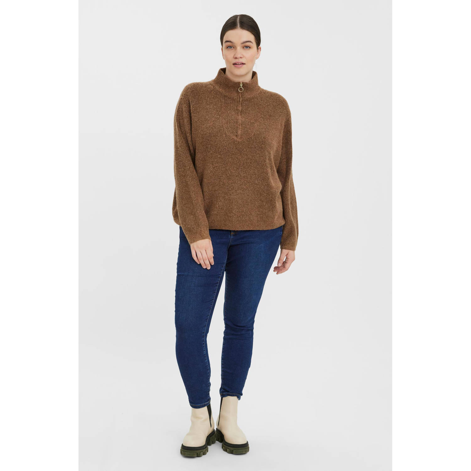 VERO MODA CURVE schipperstrui bruin