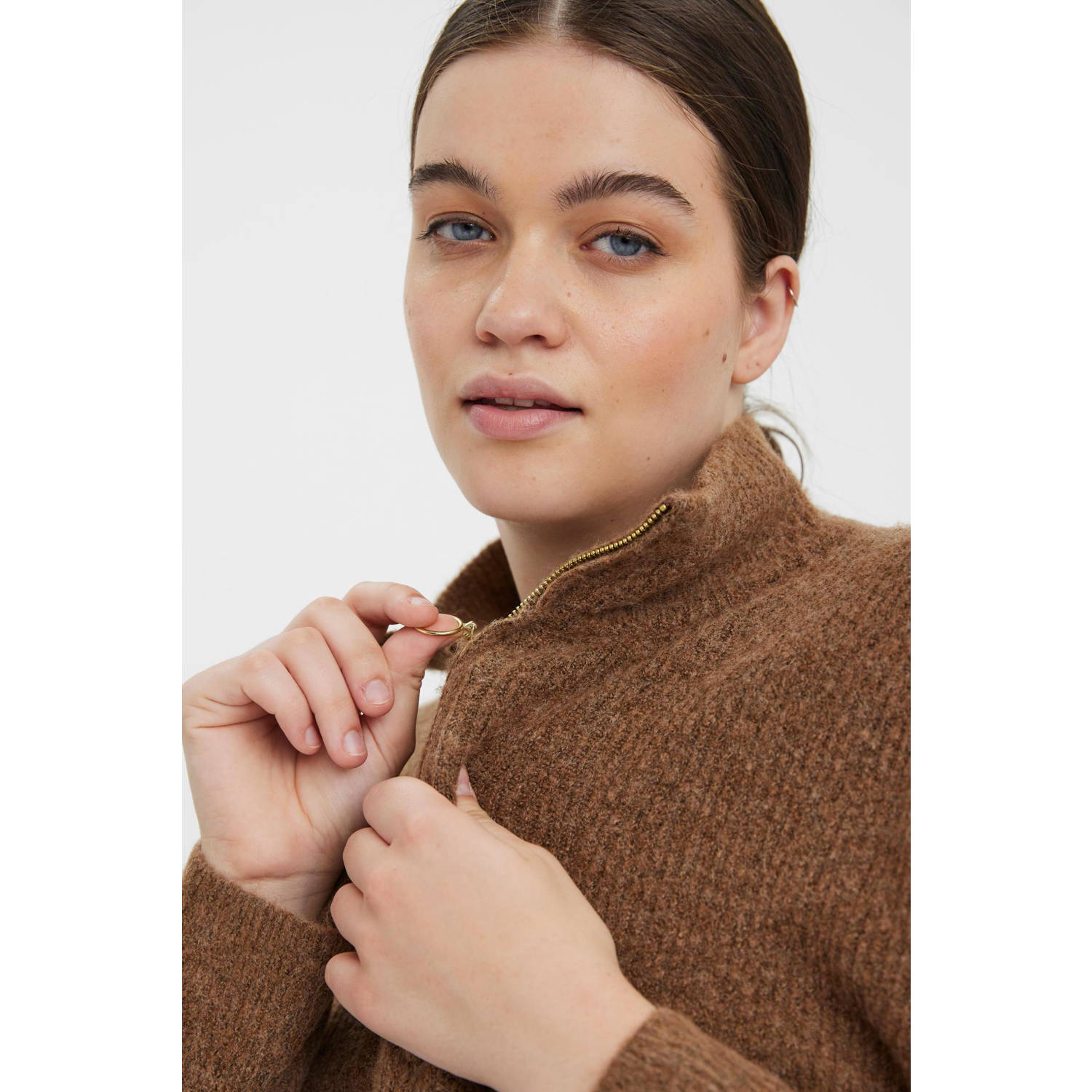 VERO MODA CURVE schipperstrui bruin