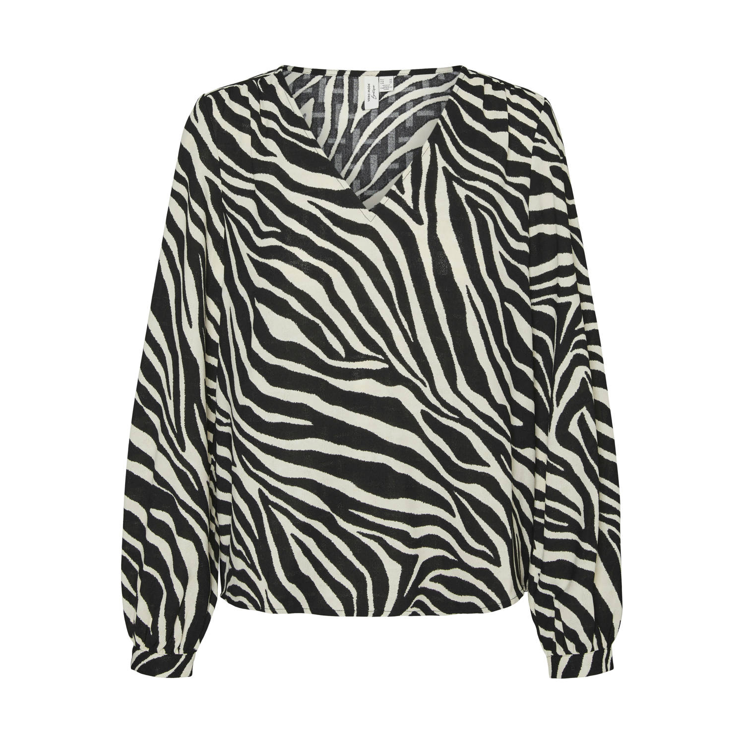 VERO MODA CURVE top met zebraprint zwart wit