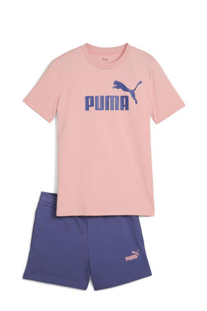 T-shirt + short roze/blauw