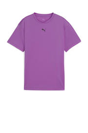thumbnail: Fuchsia jongens en meisjes Puma sportshirt Tad Essential van polyester met korte mouwen en ronde hals