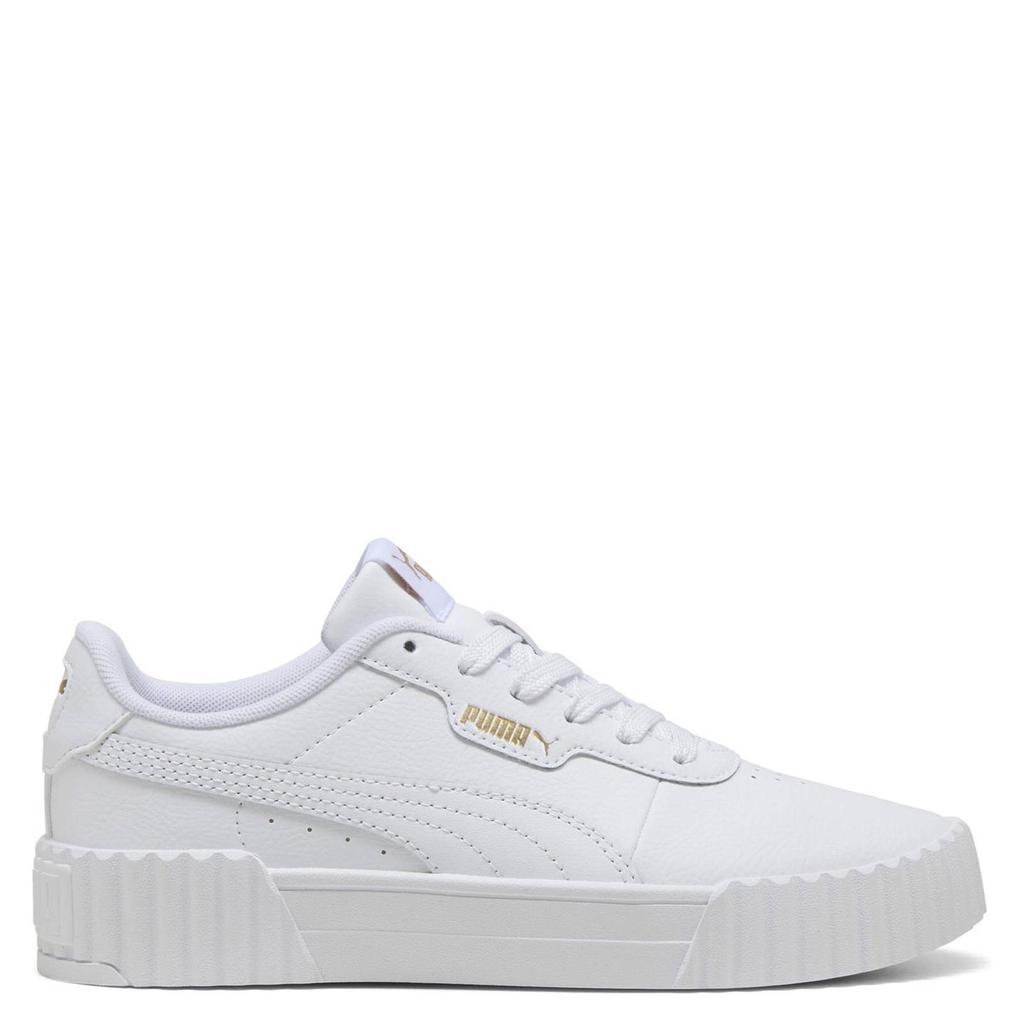 Wit en gouden meisjes Puma Carina 3.0 sneakers van imitatieleer/voering: mesh/voetbed: eva met veters