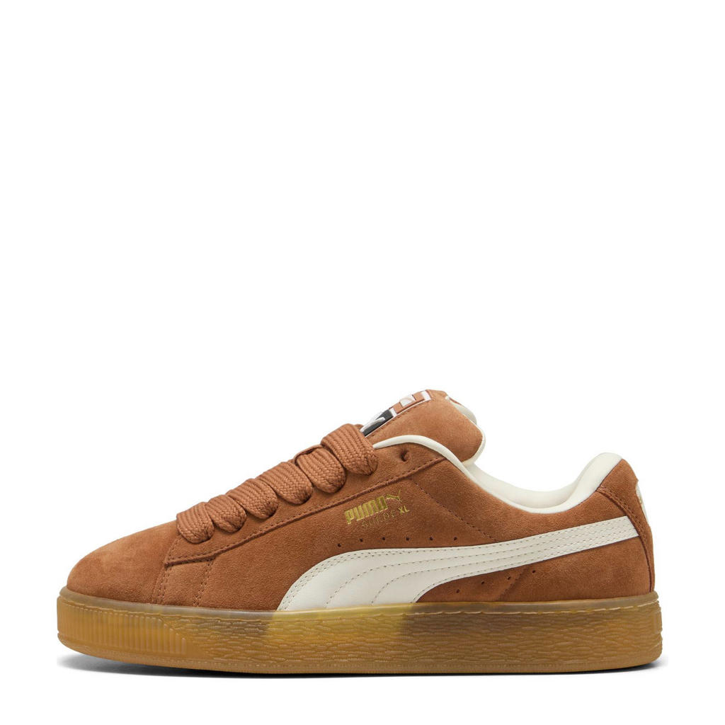 Camel en ecru unisex Puma Suede sneakes van leer/voering: mesh/voetbed: eva met veters