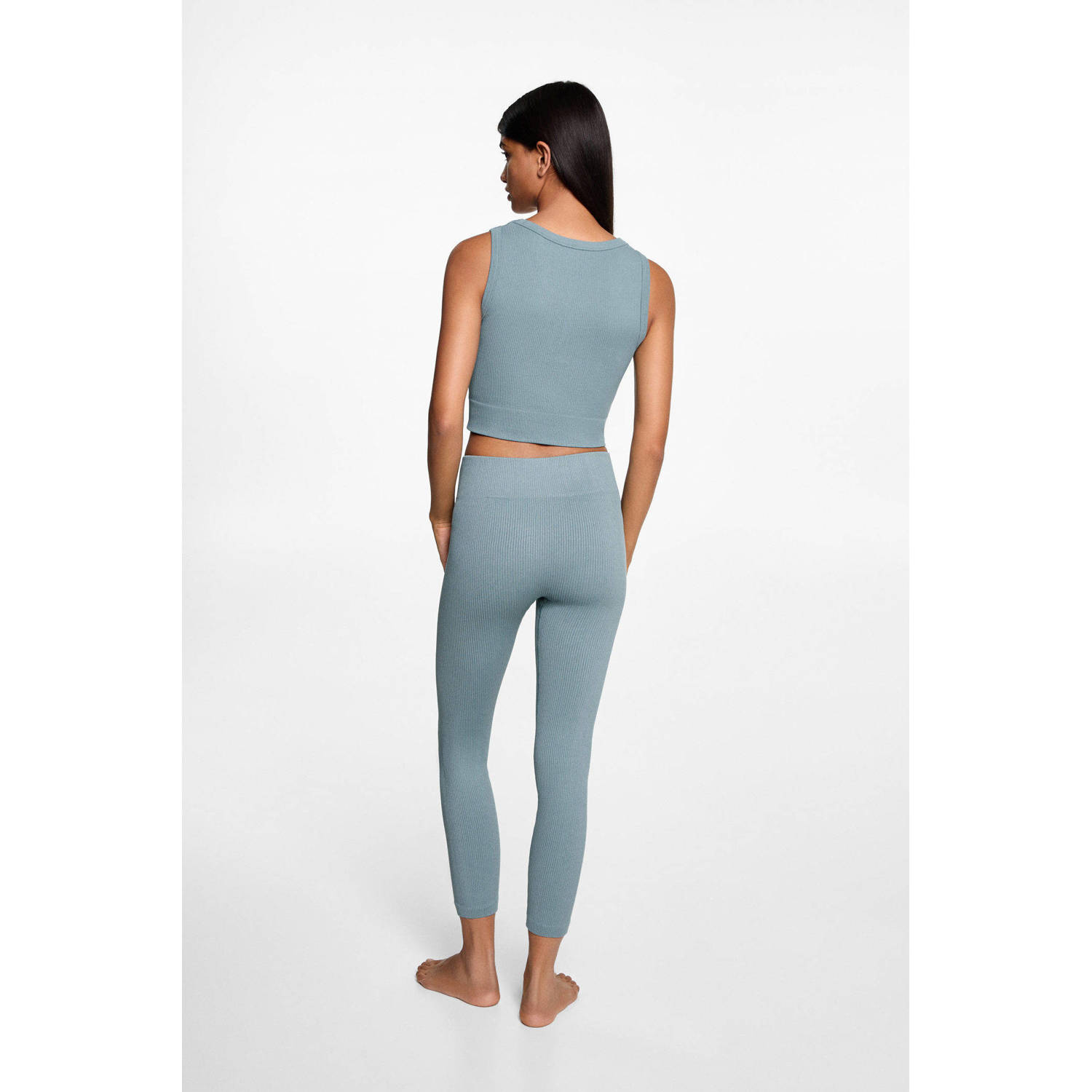 MANGO TEEN cropped sporttop groen