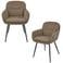 WOOOD WOOOD Runa Eetkamerstoelen - Polyester - Caramel Bruin/Geel -Set van 2
