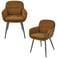 WOOOD WOOOD Runa Eetkamerstoelen - Polyester - Caramel Bruin/Geel -Set van 2