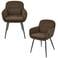 WOOOD Runa Eetkamerstoelen - Polyester - Caramel Bruin/Geel -Set van 2