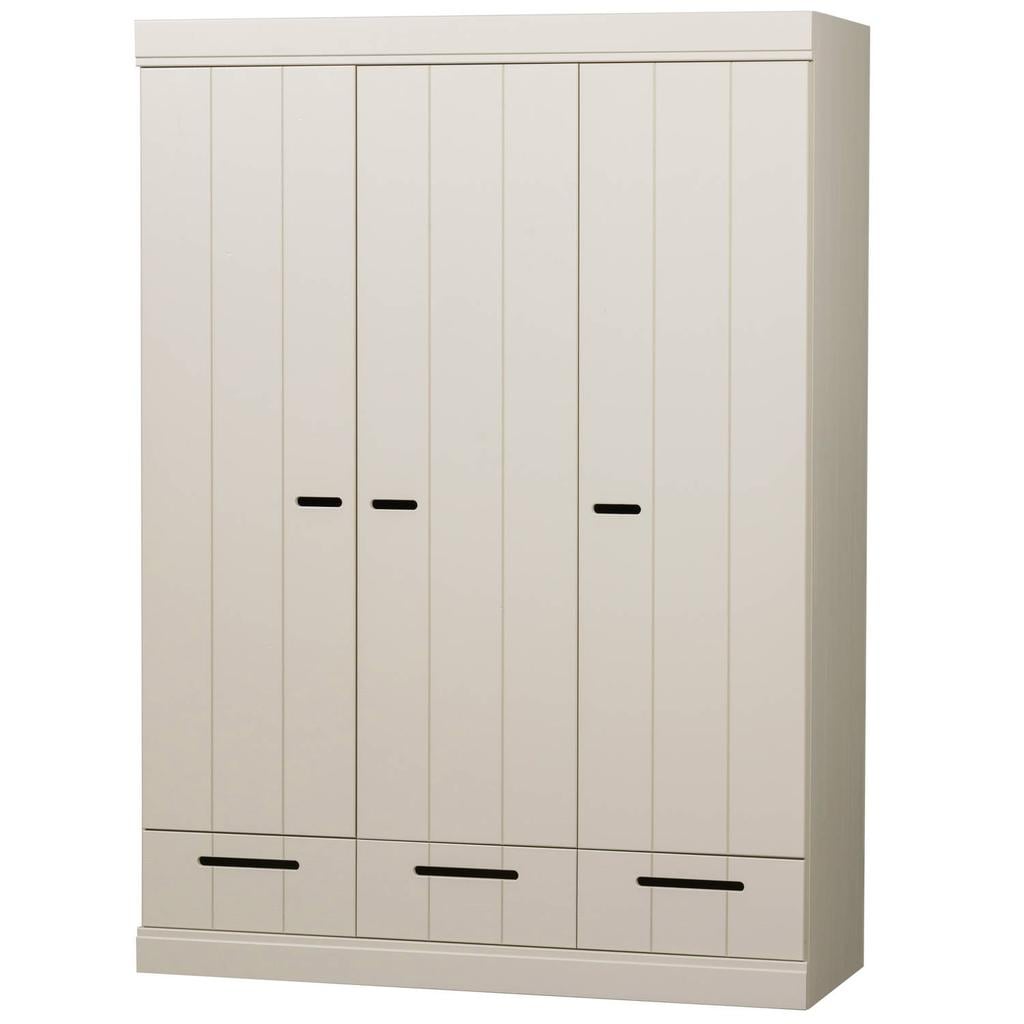 WOOOD Connect Kledingkast 3-Deurs met Lade - Grenen -Dust - 195x140x53