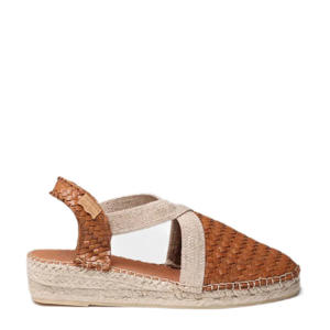 Siracusa  leren espadrilles cognac