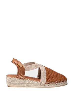 Siracusa  leren espadrilles cognac