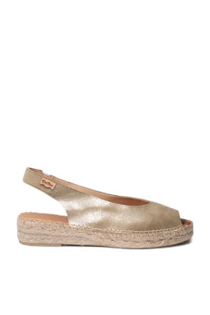 Erica  leren espadrilles goud