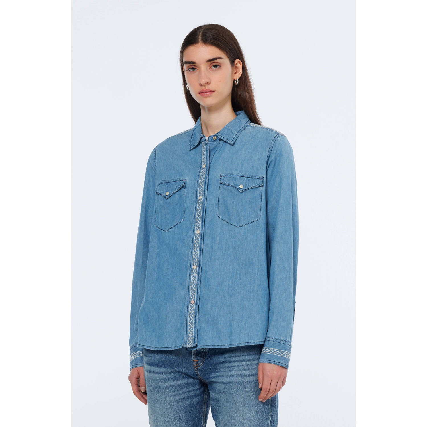 Scotch & Soda blouse light blue denim